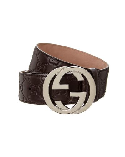 Gucci Signature Leather Belt in Brown for Men - Lyst