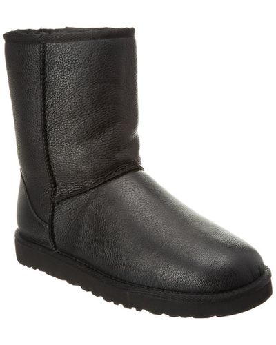 UGG Classic Short Leather Boot in Black for Men - Lyst