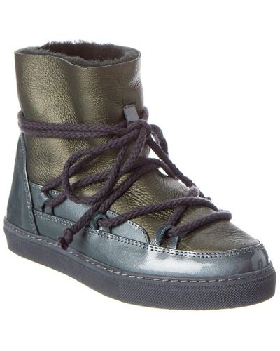 inuikii gloss leather sneaker boots
