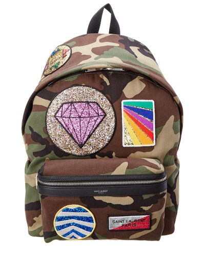 saint laurent camo backpack