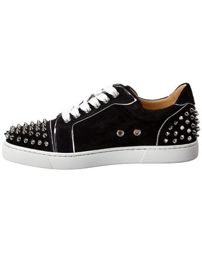 Christian Louboutin Vieira 2 Suede Sneaker in Black,Silver (Black Christian Louboutin Vieira 2 Suede Sneaker in Black,Silver (Black