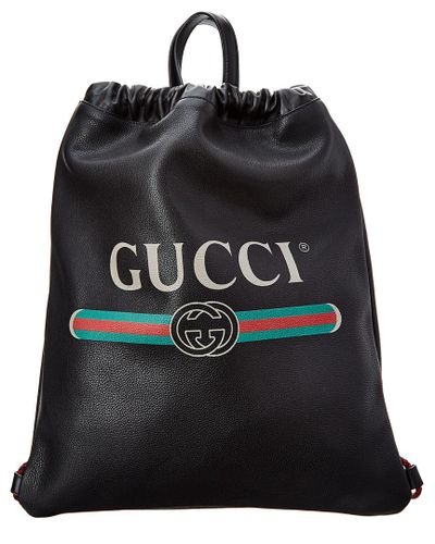 gucci leather drawstring backpack