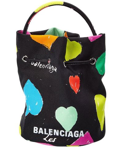 Balenciaga Canvas Archive Hearts Wheel Xs Drawstring Bucket Bag - Lyst