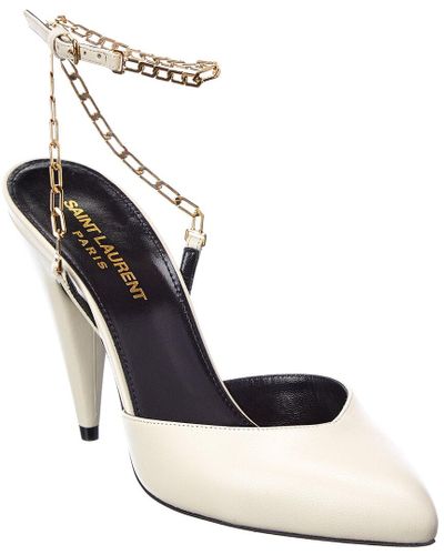 saint laurent venus chain leather pumps