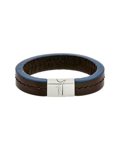 Thompson London Stainless Steel & Leather Bracelet - Lyst