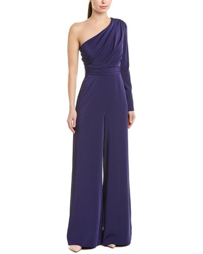 Kay Unger Synthetic Jumpsuit in Navy (Blue) - Lyst