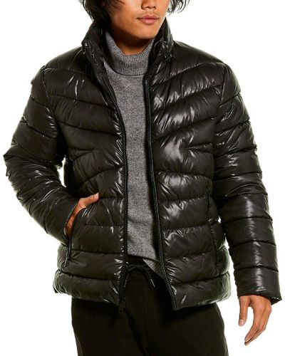 Kenneth Cole Synthetic New York Mixed Quilted Puffer Jacket in Black ...