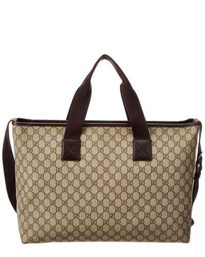 gucci large brown logo tote