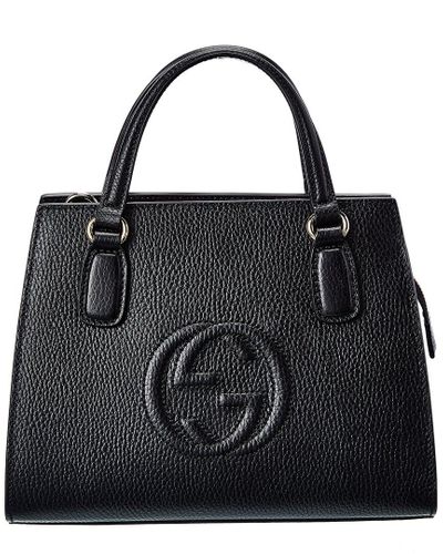 Gucci Soho Leather Tote in Black | Lyst UK