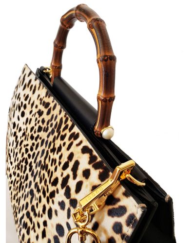 Gucci Leather Nymphaea Leopard Print Large Bag - Lyst