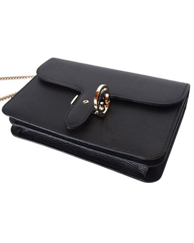 gucci interlocking black leather crossbody bag
