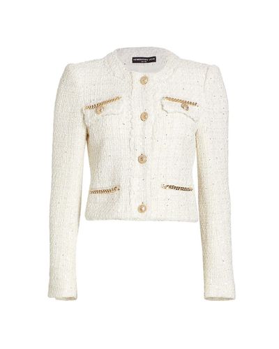 Generation Love Kristen Tweed Jacket in Ivory (White) - Lyst