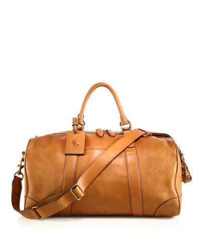 Polo Ralph Lauren Leather Duffel Bag in Cognac (Brown) for Men - Lyst