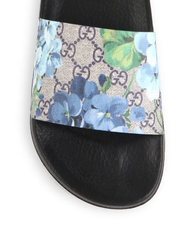 gucci slides blue bloom