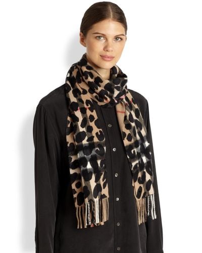 leopard cashmere scarf