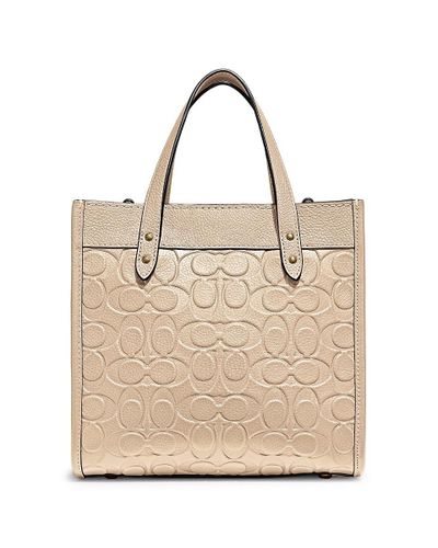 COACH Signature Leather Field Tote 22 in Ivory (White) | Lyst