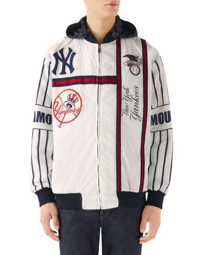 Gucci Men's New York Yankees Striped Bomber Jacket - White for Men - Lyst
