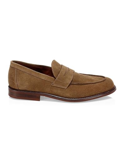 Loro Piana City Walk Suede Penny Loafers in Brown for Men - Lyst