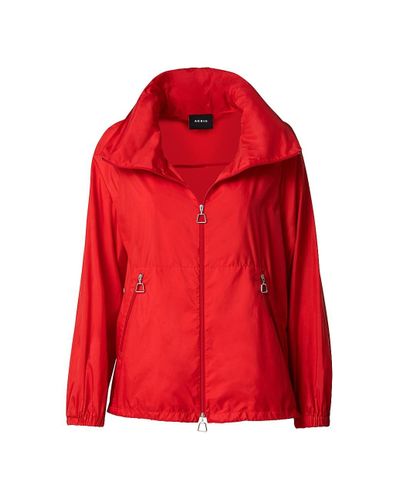Akris Veronique Blouson Silk Taffeta Jacket in Red - Lyst