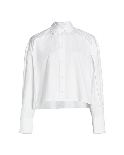 Sportmax Cotton Moschea Cropped Button Down Shirt in White - Lyst