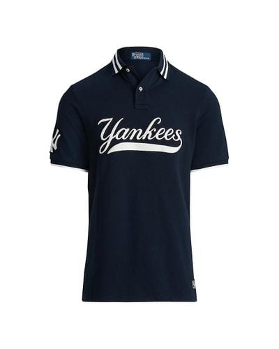 Polo Ralph Lauren Cotton Basic Mesh Yankees™ Polo in Blue for Men - Lyst