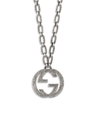 Gucci Interlocking G Pendant Necklace in Silver (Metallic) for Men - Lyst