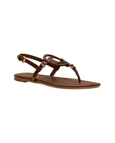 COACH Jeri Leather Thong Sandals in Black - Lyst