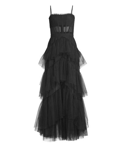 bcbgmaxazria tulle corset gown