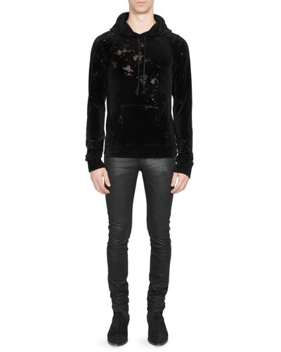 saint laurent velvet hoodie