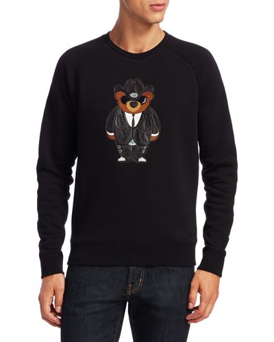 Ralph Lauren Bear Applique Fleece Sweatshirt In Black For Men Lyst