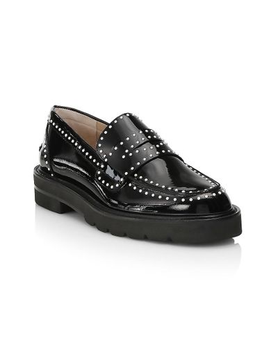 stuart weitzman parker lift mini pearl loafers