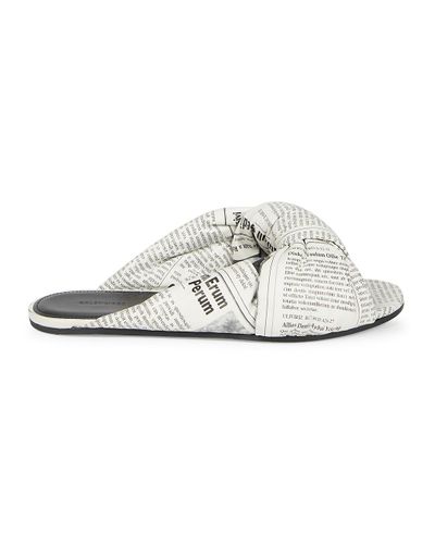 balenciaga drapy padded leather flat mules