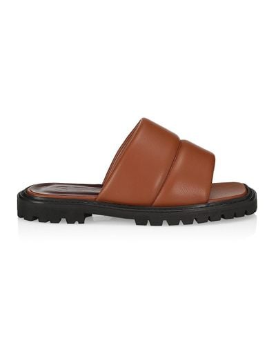staud amelie leather slides