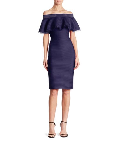 tadashi shoji navy blue dress