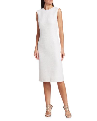 St. John Synthetic Sequined Evening Knit Dress in White - Lyst