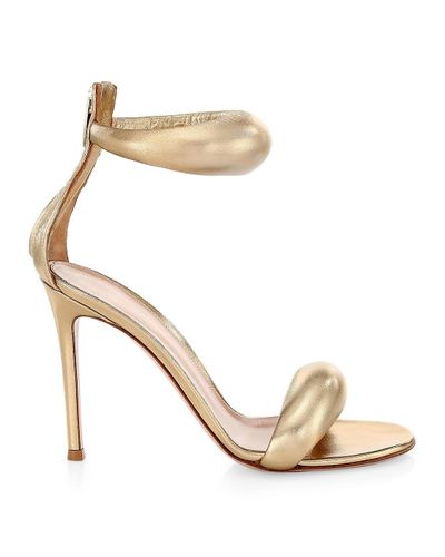 Gianvito Rossi Bijoux Ankle-strap Metallic Leather Sandals - Lyst
