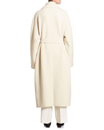 The Row Cashmere Mesly Long Coat in Natural - Lyst