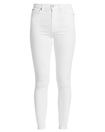 7 For All Mankind Denim High-rise Luxe Ankle Skinny Jeans in White - Lyst