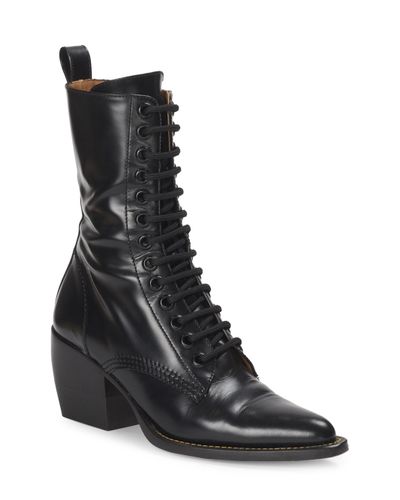chloe lace up booties