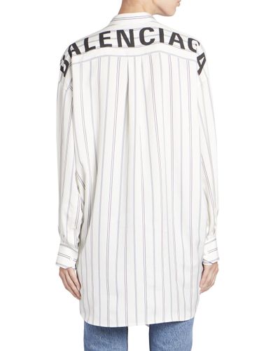 balenciaga logo button up shirt