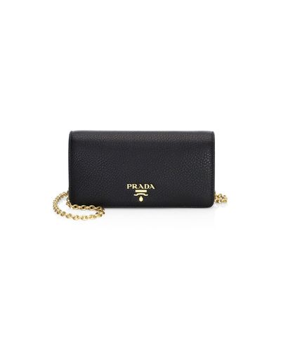 Prada Mini Bandoliera Leather Crossbody Bag in Black | Lyst