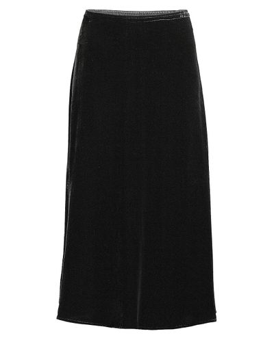 Eileen Fisher Velvet Midi A-line Skirt in Black - Lyst
