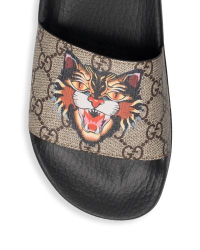 angry cat gucci slides