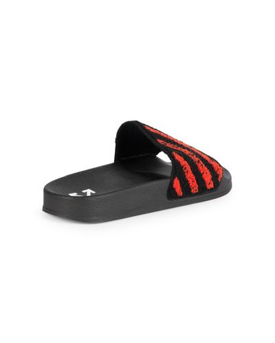 off white flyknit slides