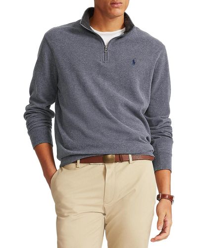 Polo Ralph Lauren Cotton Quarter-zip Sweatshirt in Dark Grey (Gray) for ...