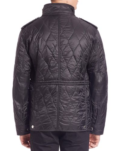 burberry men's quilted jacket black