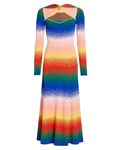 AMUR Synthetic Rainbow Twist-neck Knit Dress - Lyst