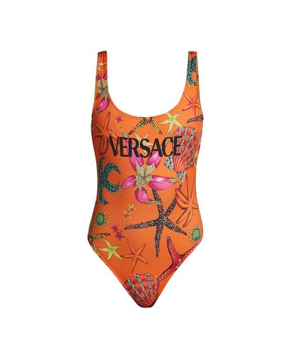 orange versace swimsuit