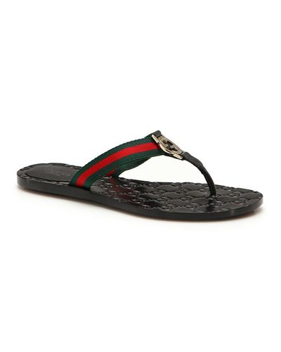 gucci flip flops brown