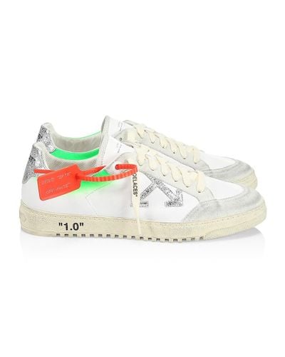 Off-White c/o Virgil Abloh 2.0 Neon Accent Leather Low-top Sneakers in White  Green (White) for Men - Lyst